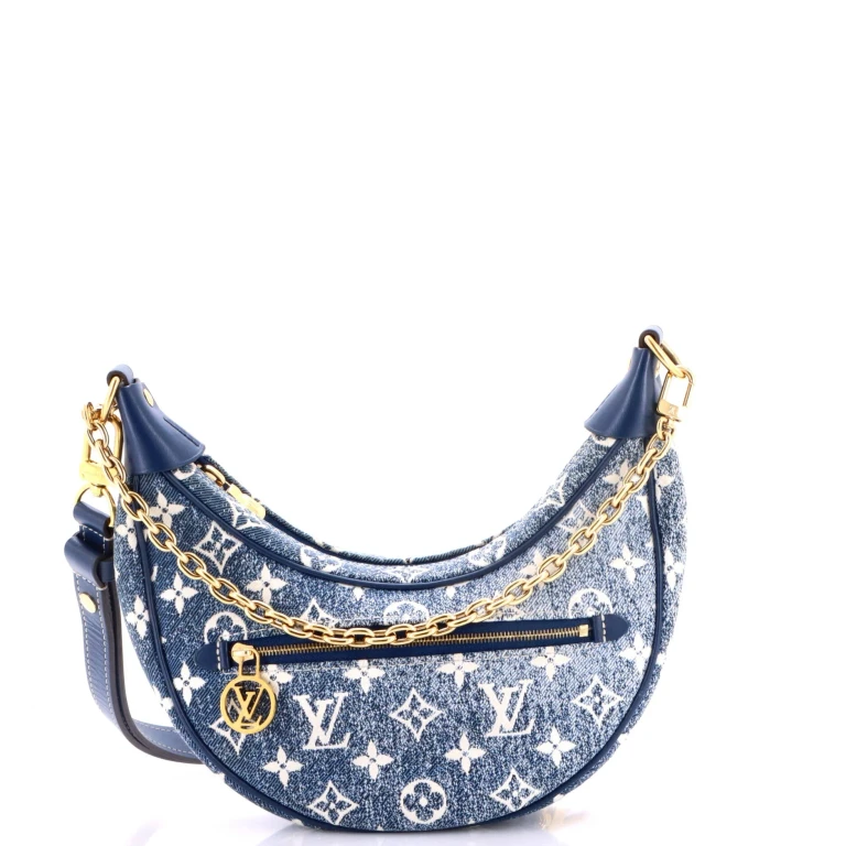 Loop Handbag Monogram Jacquard Denim