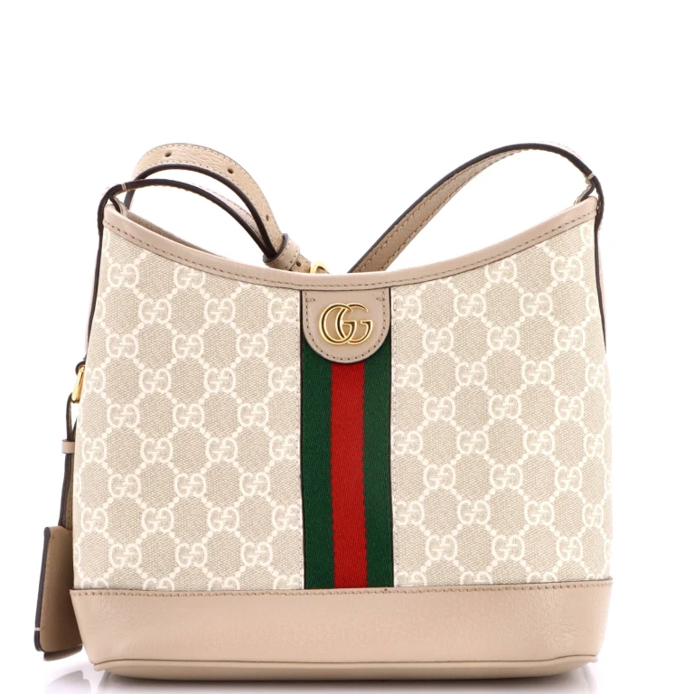 Ophidia Open Bucket Bag GG Coated Canvas with Leather Small
