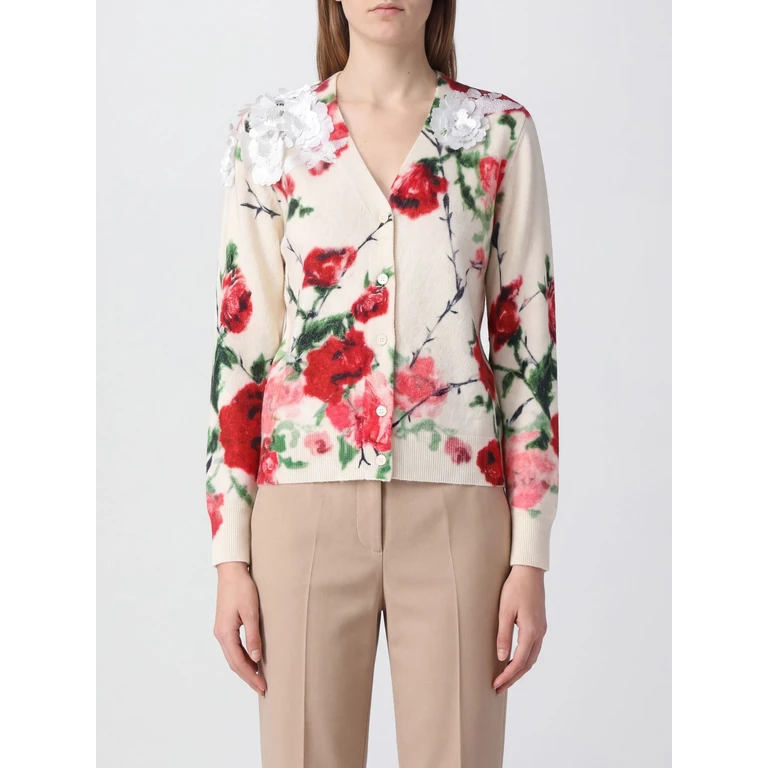Wool and Cashmere Cardigan with Floral Embroidery and Sequins (RF6199MAB38L9636)