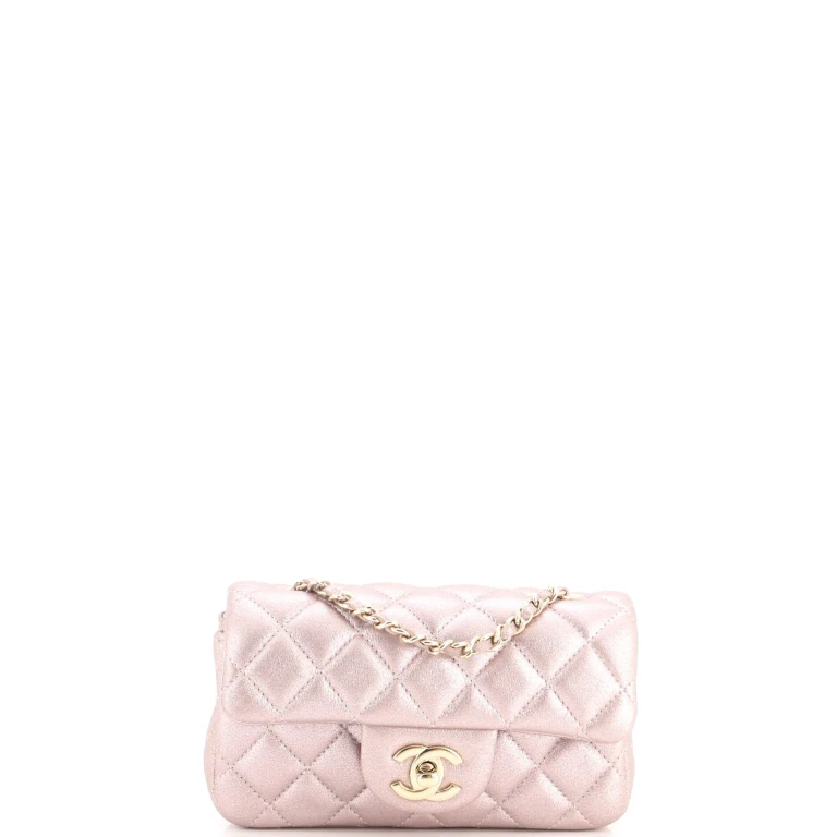Classic Single Flap Bag Quilted Metallic Lambskin Mini