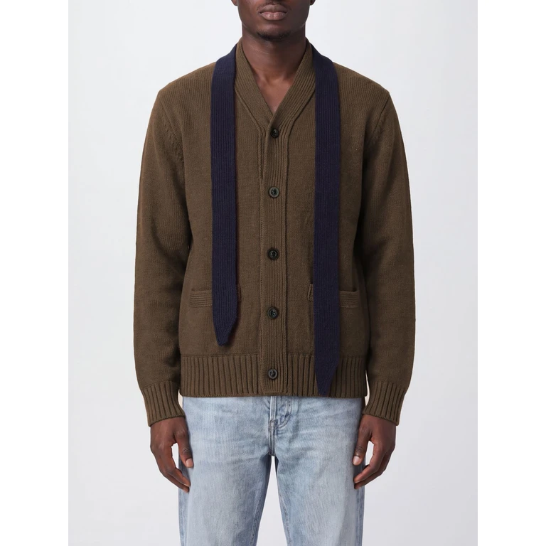 Pure Wool Cardigan with Scarf Neck and Patch Pockets (2604068M605)