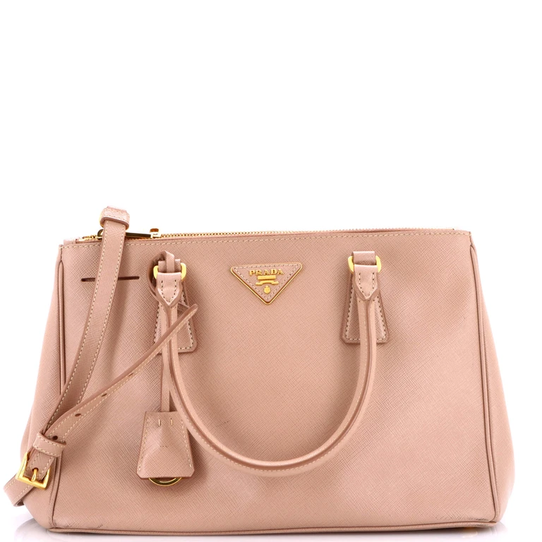 Double Zip Lux Tote Saffiano Leather Medium