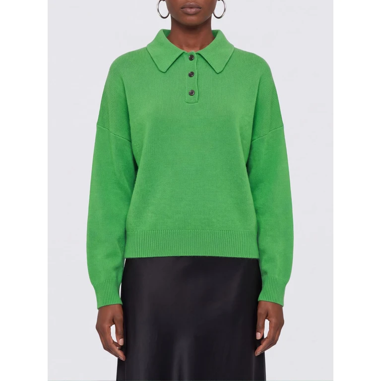 LISA YANG Relaxed Fit Pure Cashmere Long-Sleeved Knitted Polo (2026054BAS)