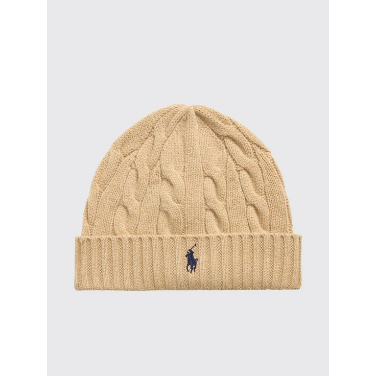 Wool and Cashmere Blend Beanie with Contrast Pony Logo (710B23668004)