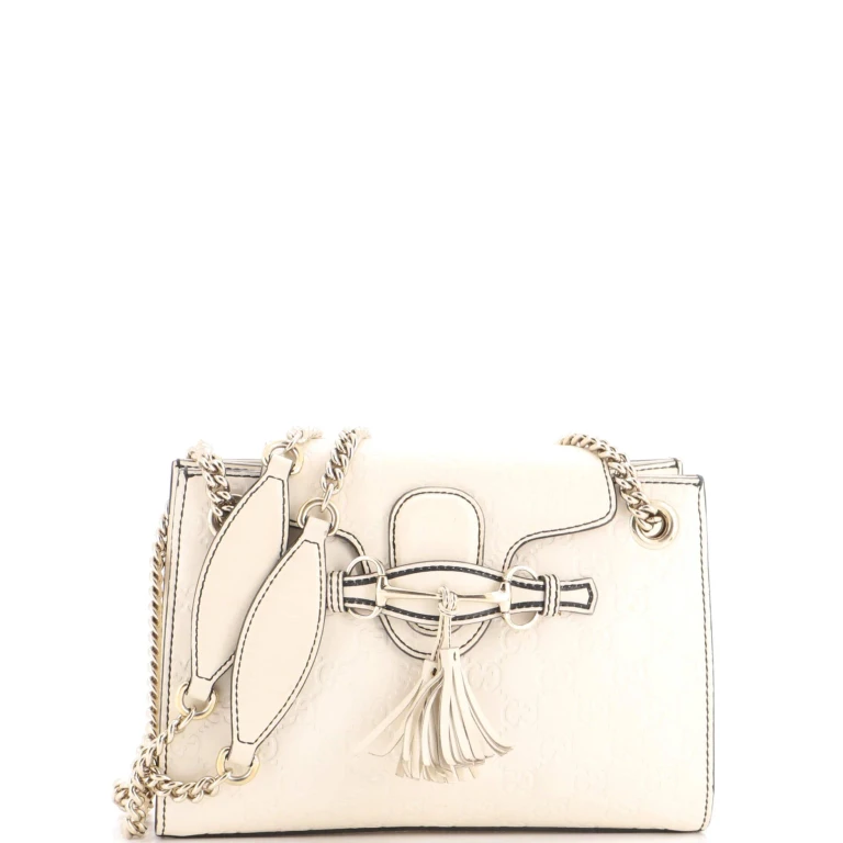 Emily Chain Flap Shoulder Bag Guccissima Leather Small