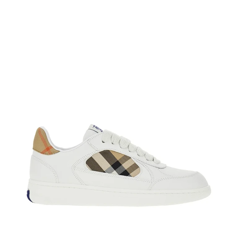 Leather and Check fabric 'Terrace' sneakers Woman 36