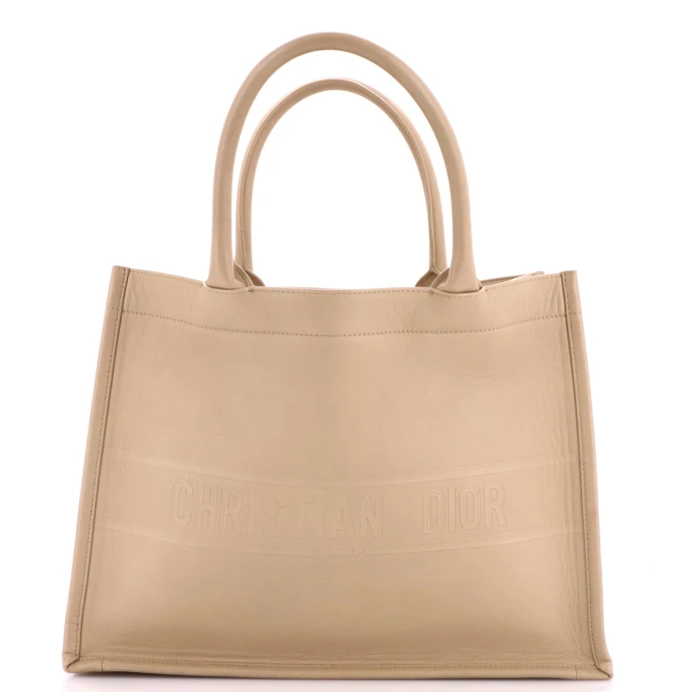 Book Tote Embossed Leather Medium