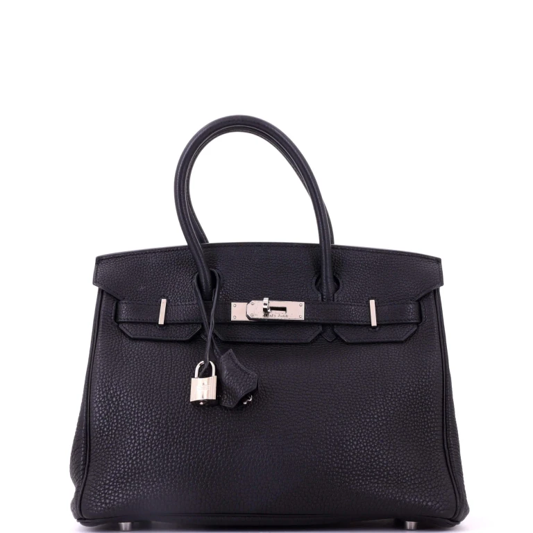 Birkin Handbag Noir Togo with Palladium Hardware 30