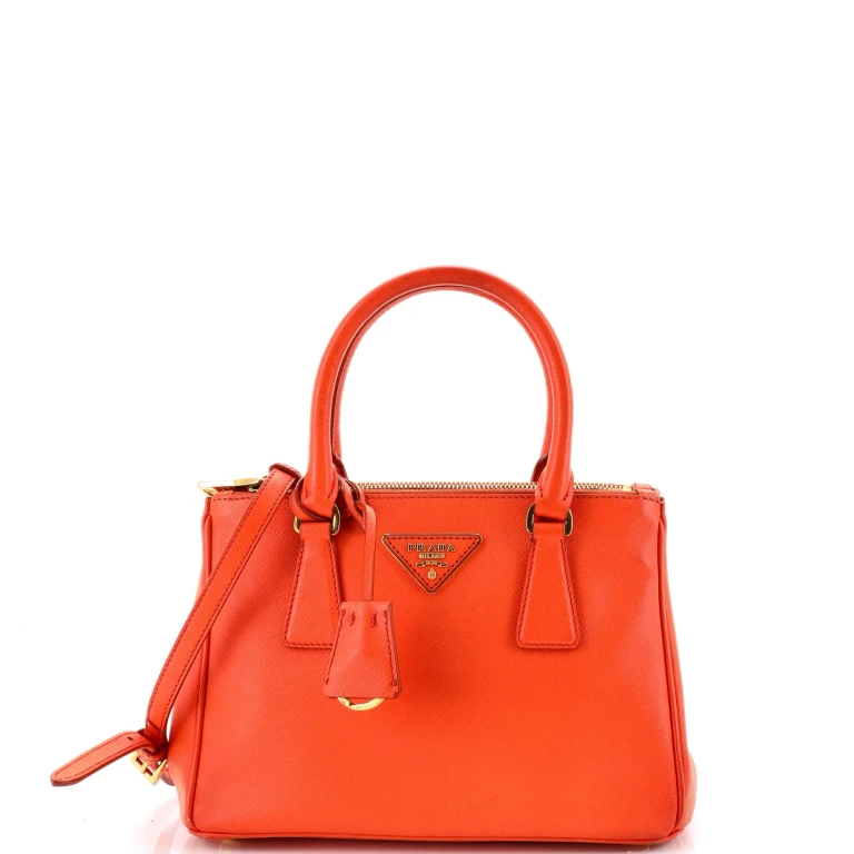 Double Zip Lux Tote Saffiano Leather Small