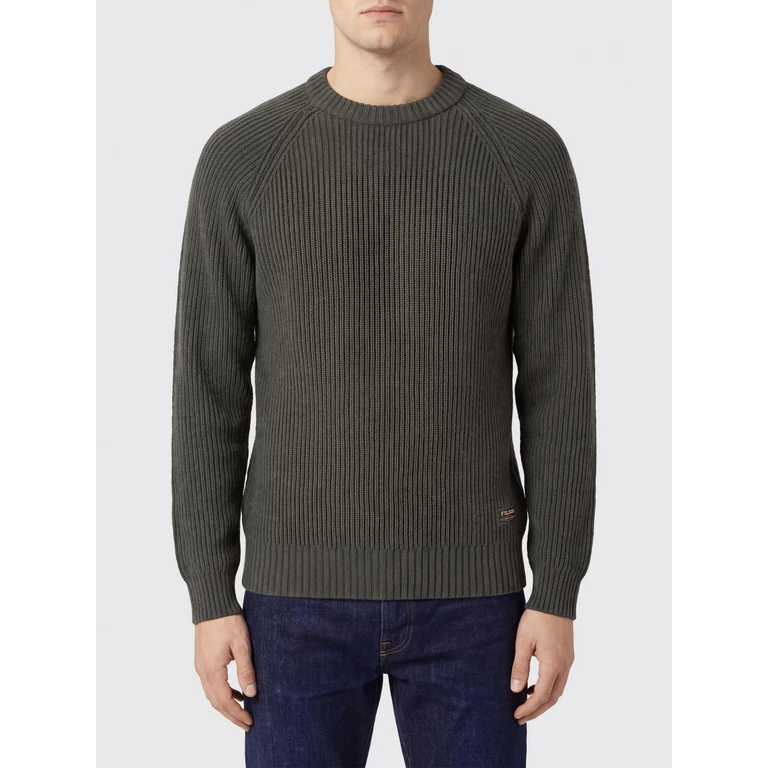Long-Sleeved Wool Turtleneck Jumper with Button Closure and Ribbed Trims (FMMAG0058UF06336148)