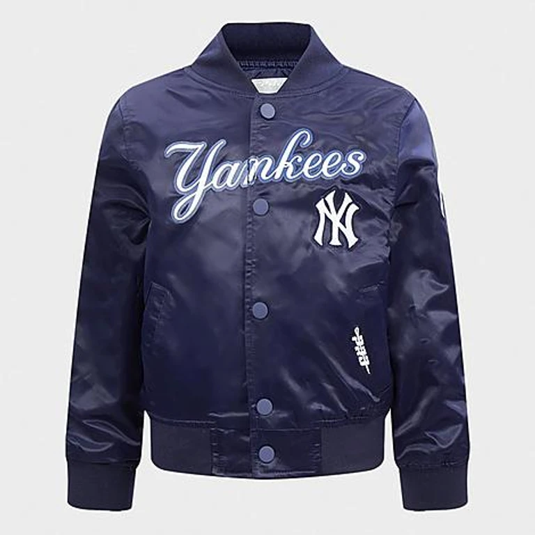 Pro Standard Kids Toddler New York Yankees MLB Satin Jacket in Midnight Navy Size: 2T