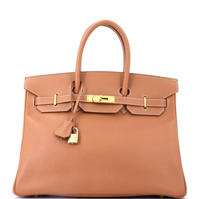 Birkin Handbag Gold Courchevel with Gold Hardware 35