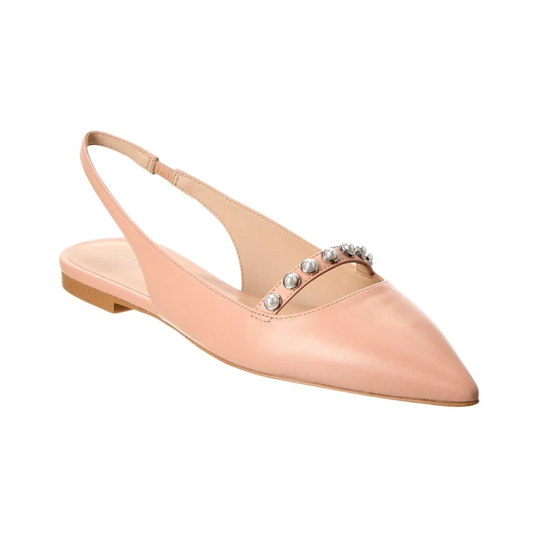Pearl Leather Slingback Flat