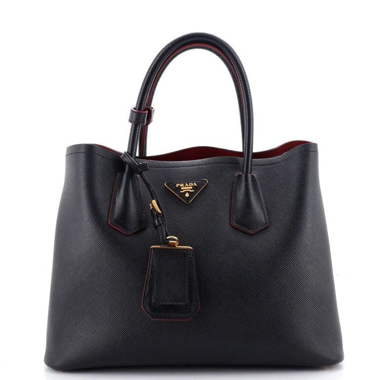 Cuir Double Tote Saffiano Leather Medium