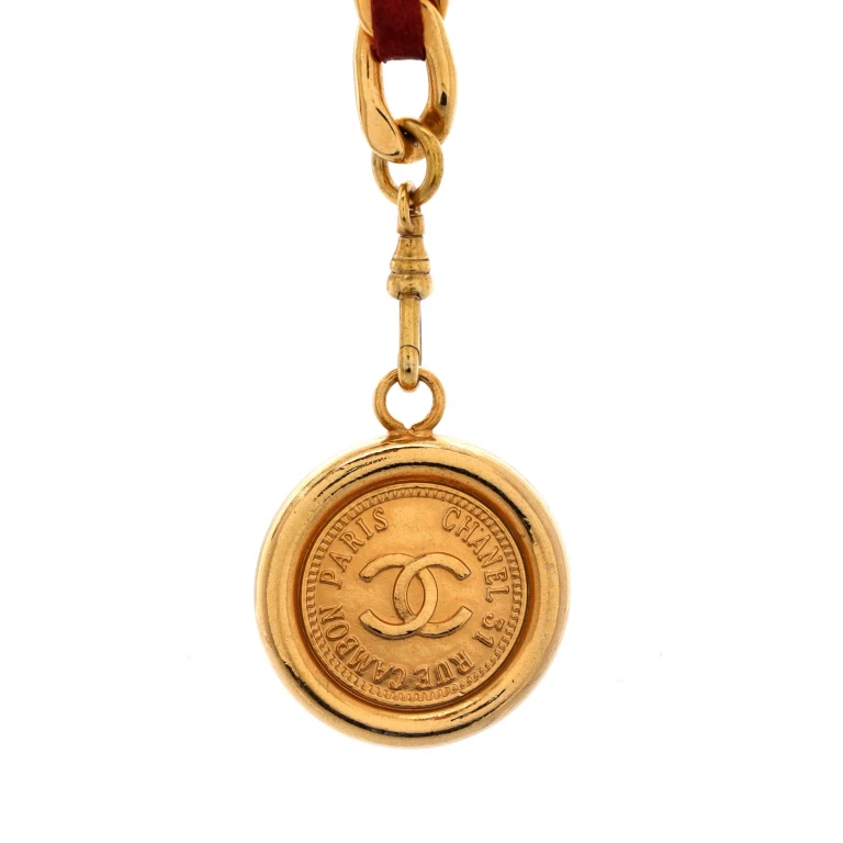 Vintage Medallion Chain Belt Metal and Leather