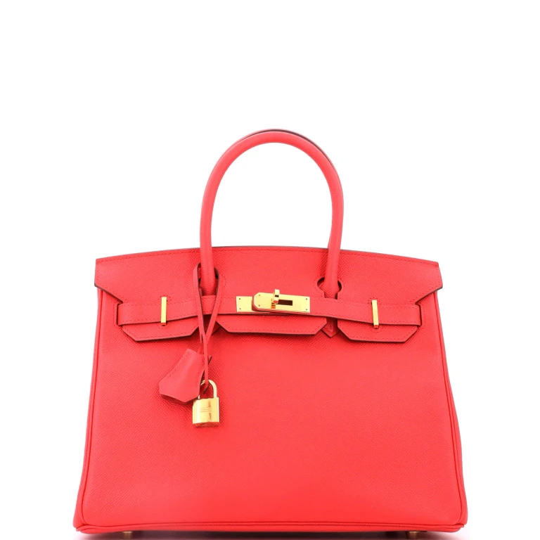 Birkin Handbag Rouge Tomate Epsom with Gold Hardware 30