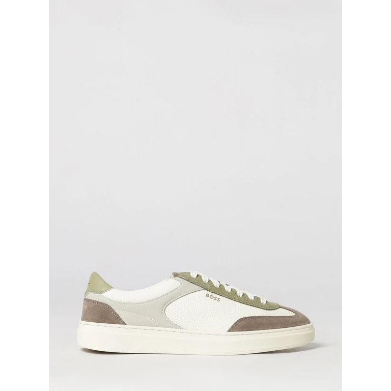 Low-Top-Sneaker aus Wildleder und genarbtem Leder
