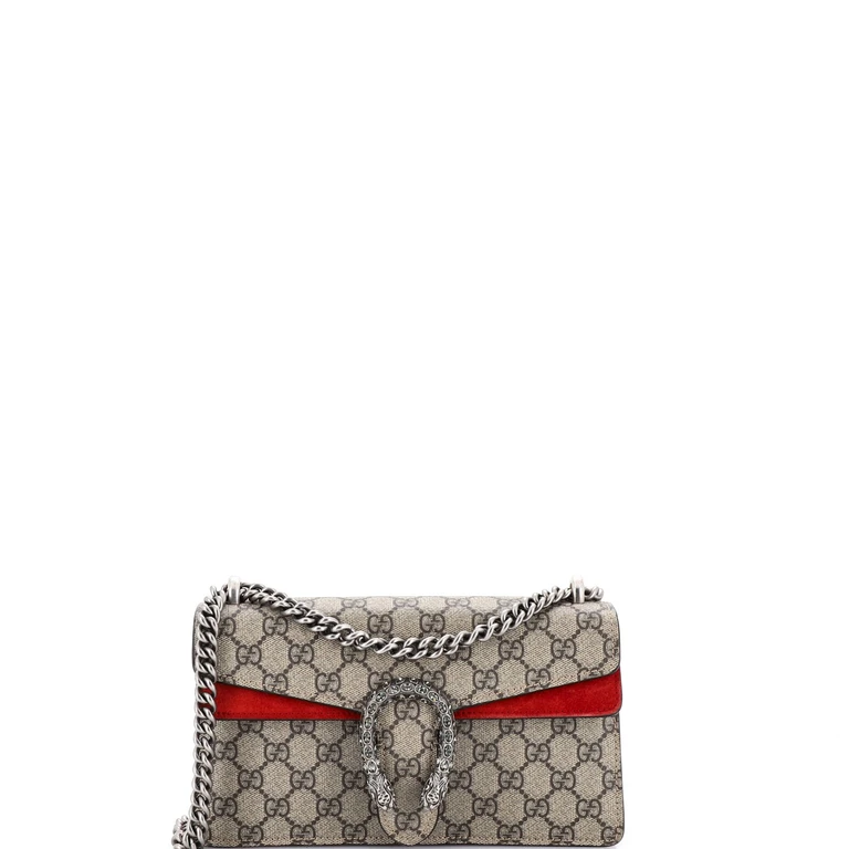 Dionysus Bag GG Coated Canvas with Crystal Embellished Metal Small