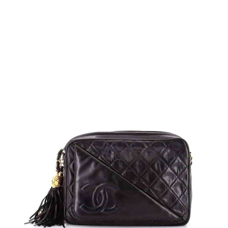 Vintage Front Pocket Camera Bag Quilted Lambskin Small