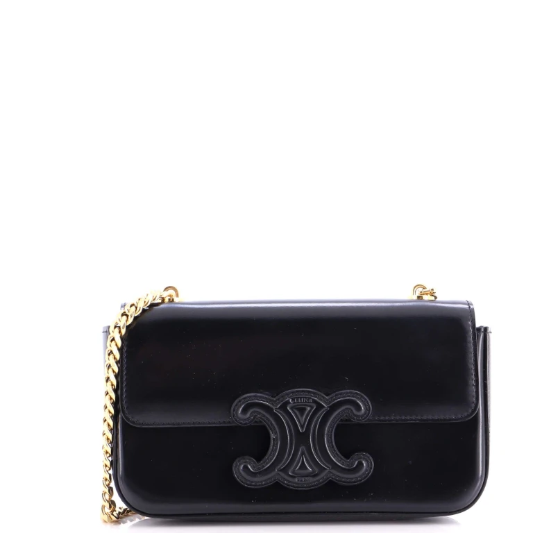 Triomphe Chain Shoulder Bag Leather Small