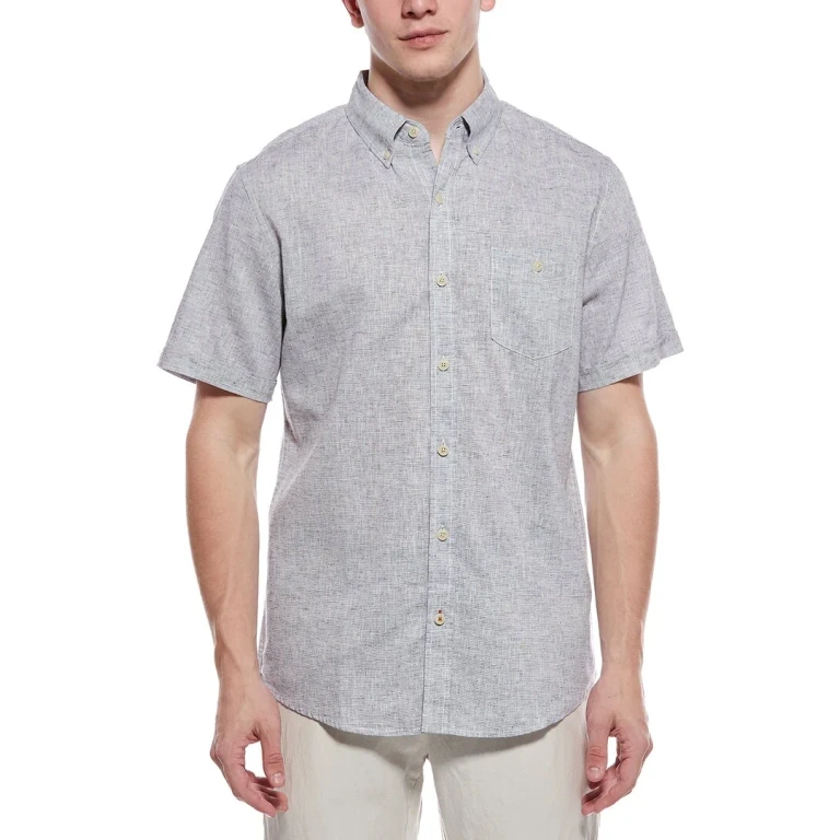 Linen-Blend Mixy Solid Shirt