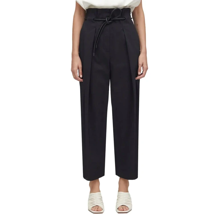 Twill High Waisted Belted Pant