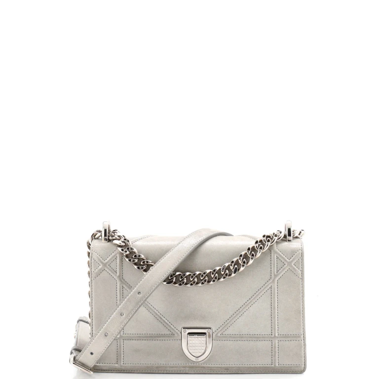 Diorama Flap Bag Studded Leather Small