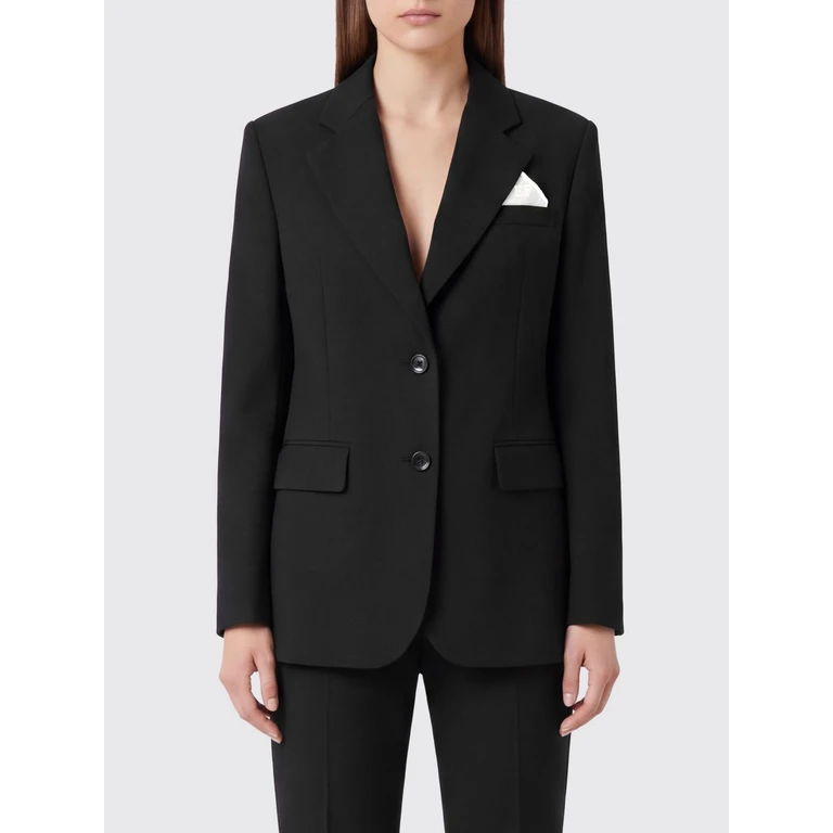 Single-Breasted Cropped Crêpe Blazer with Lapel Collar (GI27766E2110)