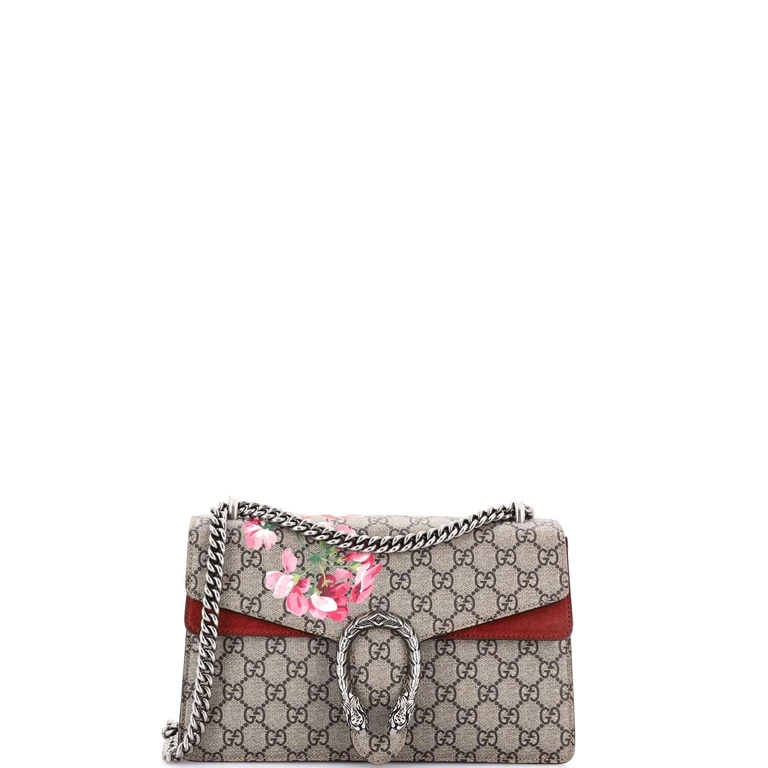 Dionysus Bag Blooms Print GG Coated Canvas Small
