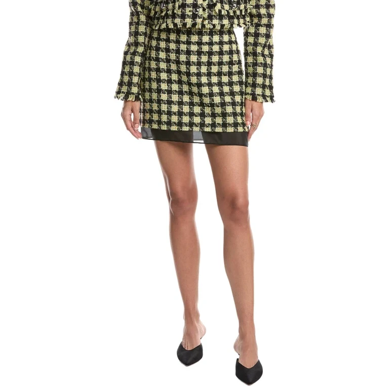 Spencer Silk-Trim Wool-Blend Mini Skirt