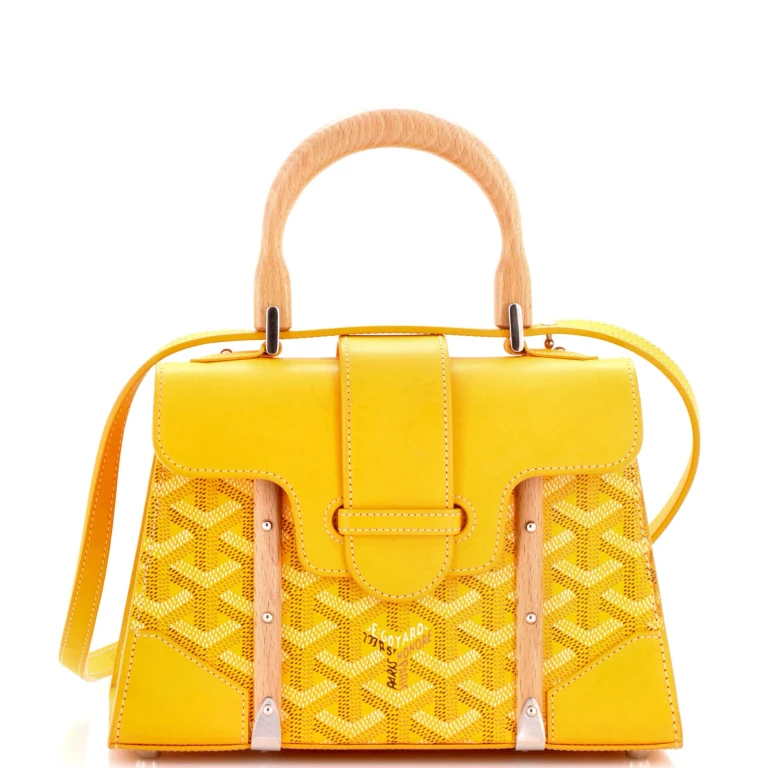 Structured Saigon Top Handle Bag Coated Canvas with Leather Mini