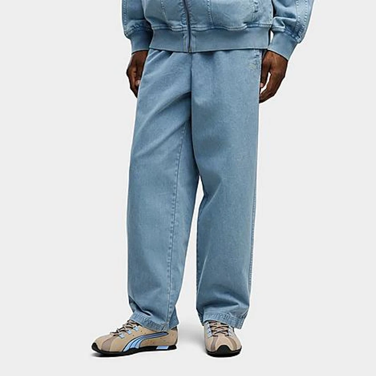 PUMA Men's Future Archive Relaxed Washed Twill Track Pants in Cool Blue