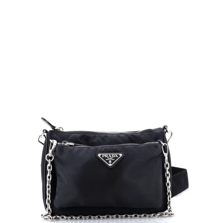 Double Pouch Convertible Crossbody Bag Tessuto Small