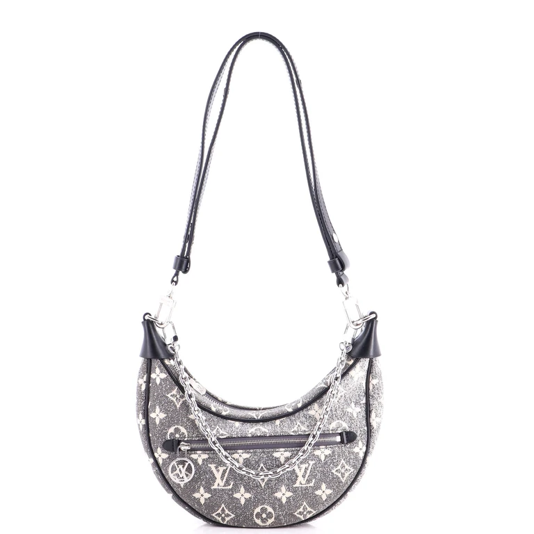 Loop Handbag Monogram Jacquard Denim
