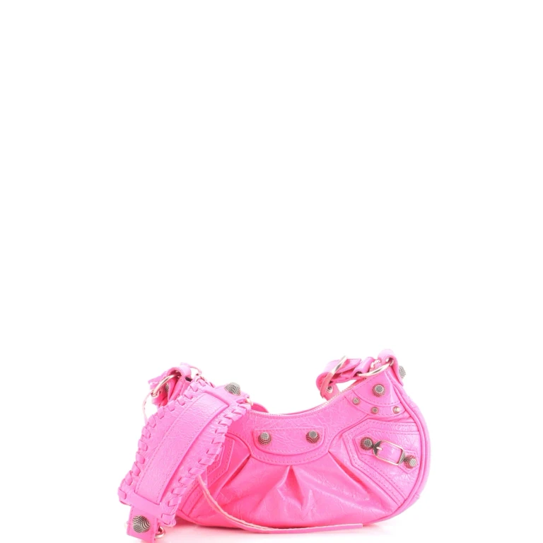 Le Cagole Giant Studs Shoulder Bag Leather XS