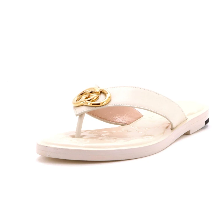 Women's Nadeline Interlocking G Thong Sandals GG Embossed Leather