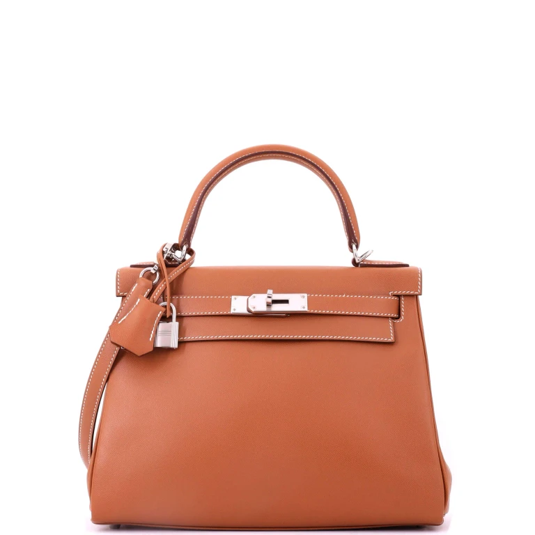 Kelly Handbag Gold Madame with Palladium Hardware 28