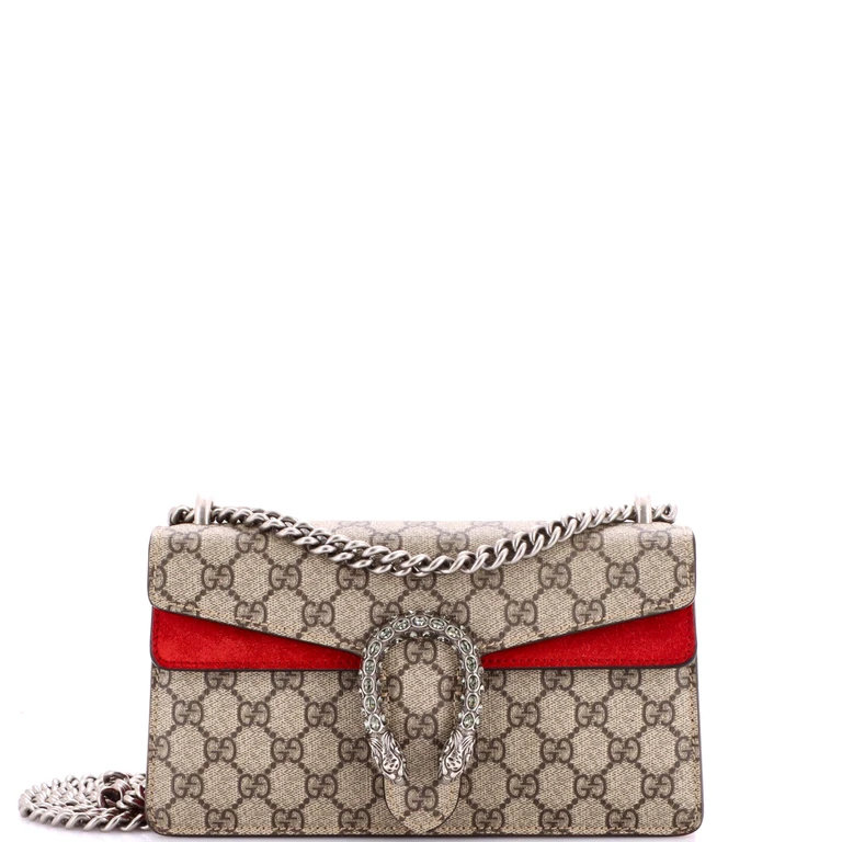 Dionysus Bag GG Coated Canvas with Crystal Embellished Metal Small
