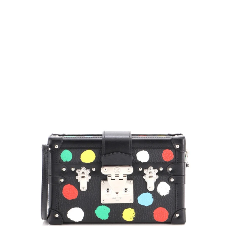 Petite Malle Handbag Yayoi Kusama Painted Dots Taurillon Leather