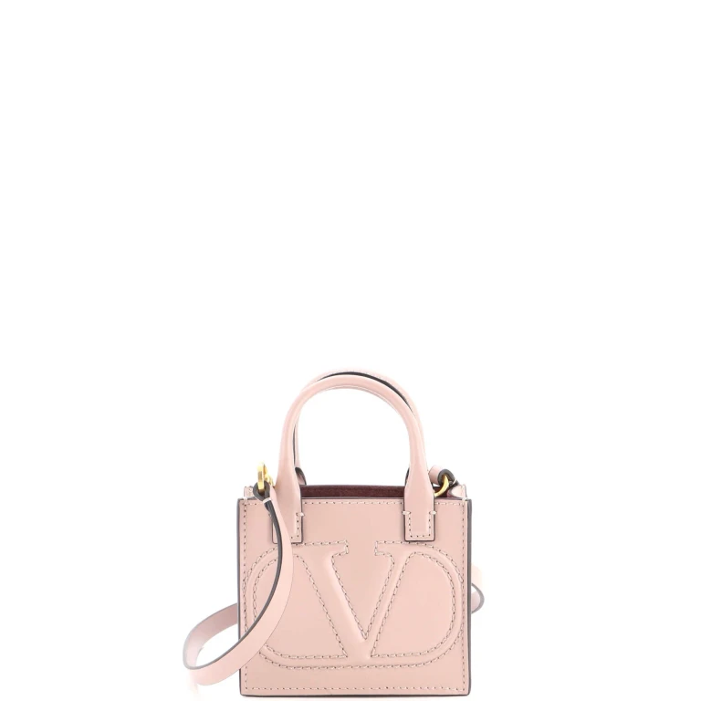 VLogo Signature Pouch Tote Leather Mini