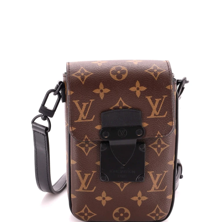 S Lock Vertical Wearable Wallet Macassar Monogram Canvas