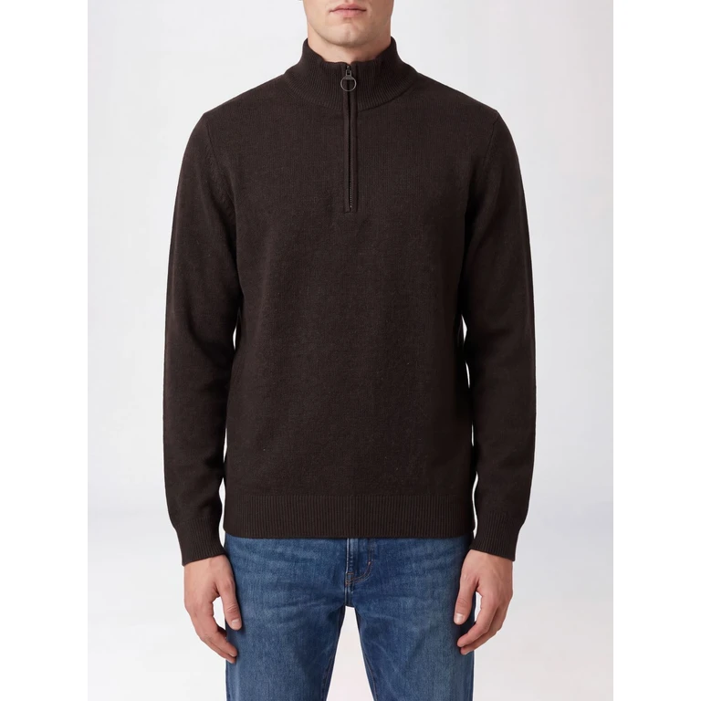 100% Wool Half-Zip High Neck Jumper with Applied Patches (MKN0837BR17)