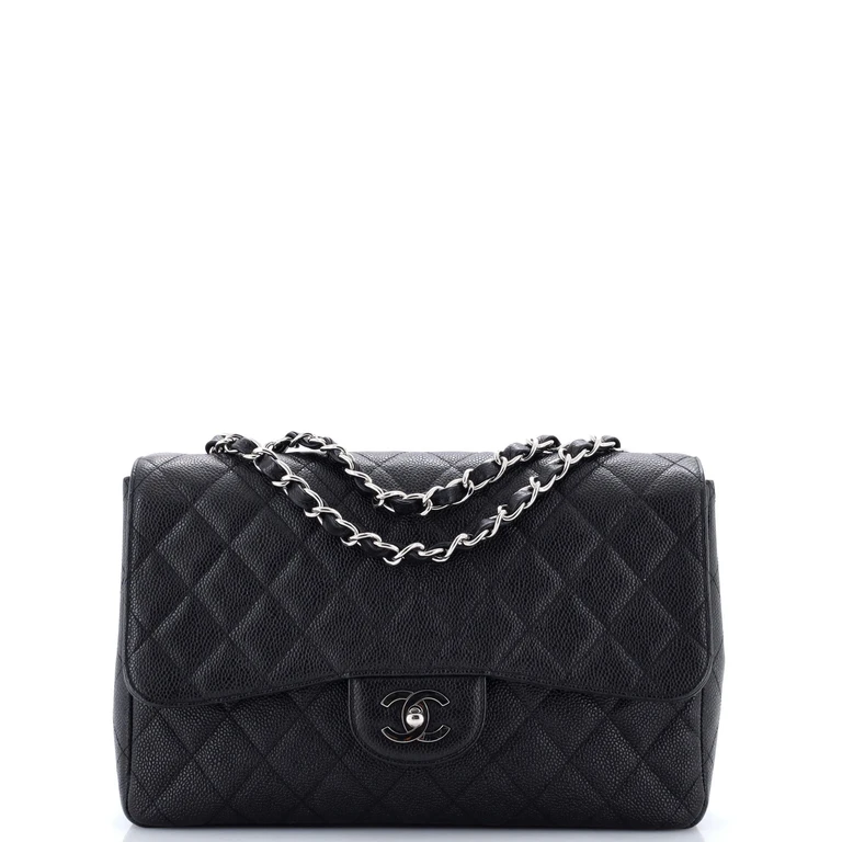Vintage Classic Single Flap Bag Quilted Caviar Jumbo