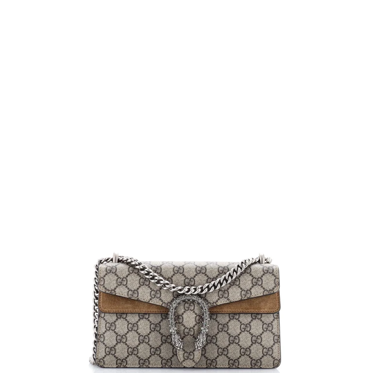 Dionysus Bag GG Coated Canvas with Crystal Embellished Metal Small