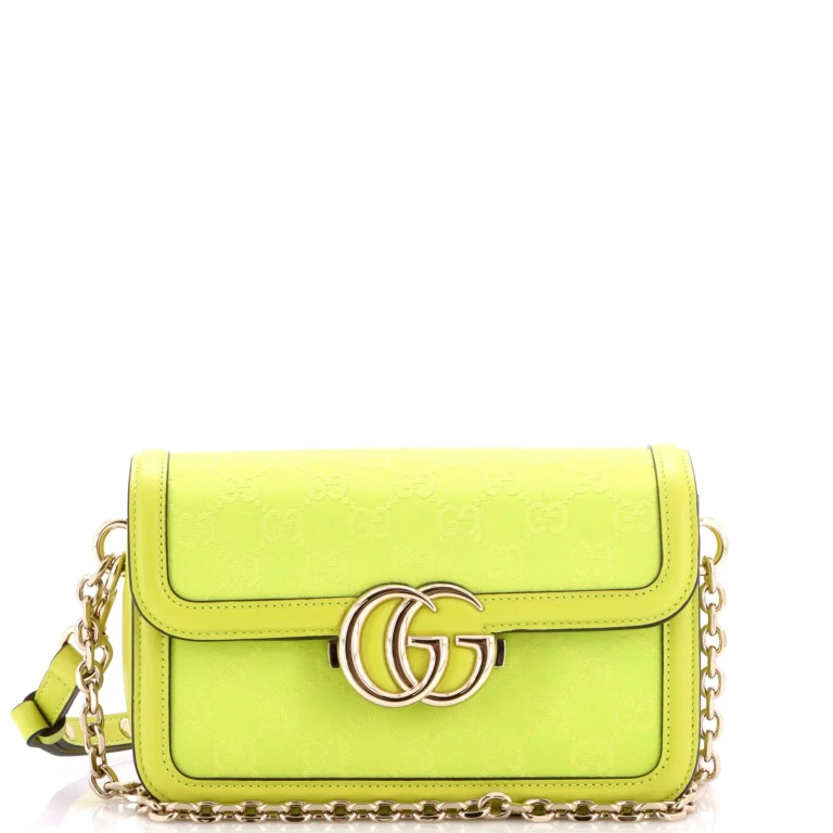 Go Shoulder Bag GG Canvas with Leather Small