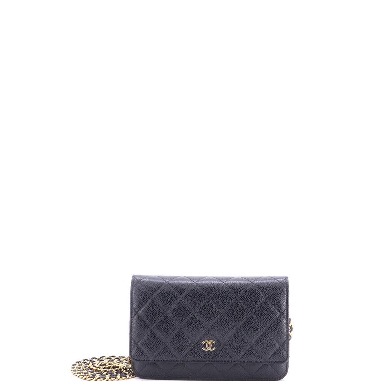 Wallet on Chain Quilted Caviar