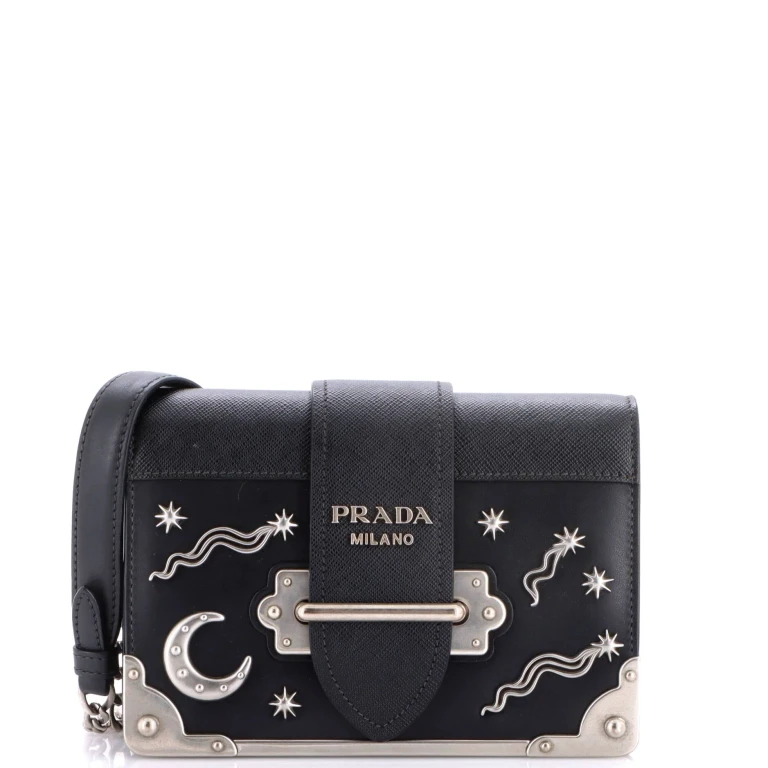 Cahier Crossbody Bag Embellished Leather Small