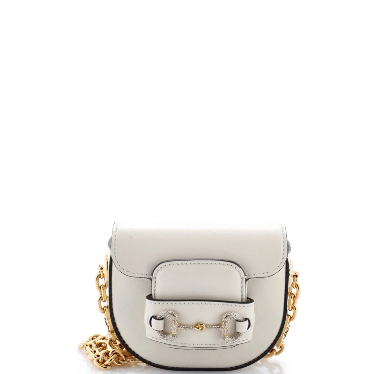 Horsebit 1955 Chain Convertible Belt Bag Leather with Crystal Detail Mini