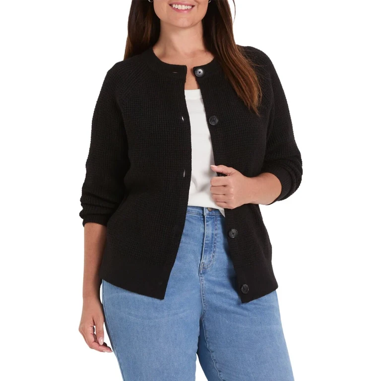 Plus Waffle Cardigan