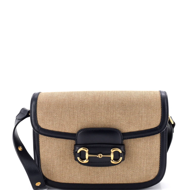 Horsebit 1955 Shoulder Bag Canvas and Leather Small